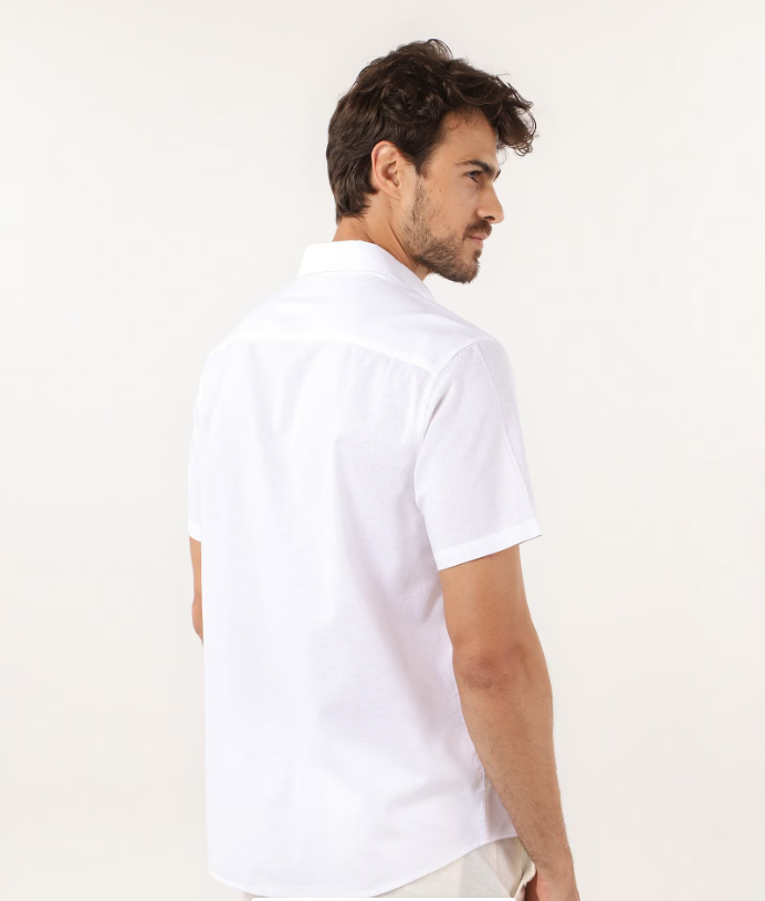 Camisa Manga Curta Slim Fit Lisa