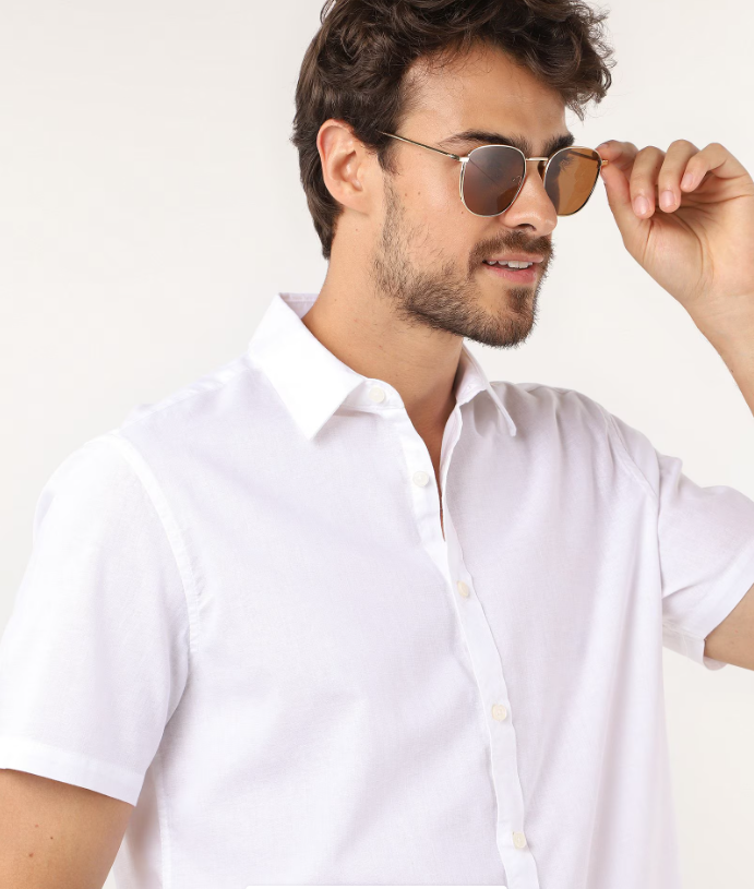 Camisa Manga Curta Slim Fit Lisa