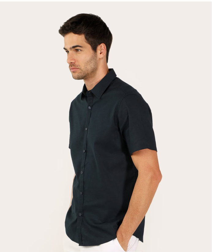 Camisa Manga Curta Slim Fit Lisa