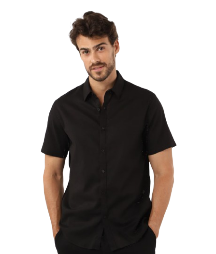 Camisa Manga Curta Slim Fit Lisa