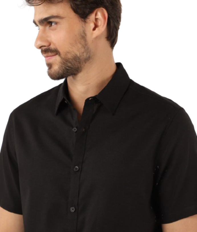 Camisa Manga Curta Slim Fit Lisa