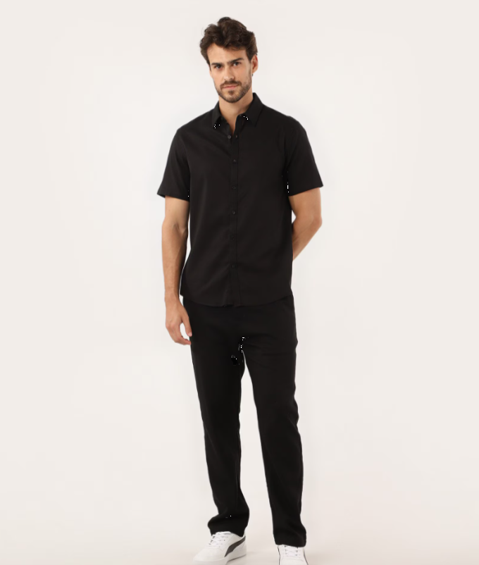 Camisa Manga Curta Slim Fit Lisa