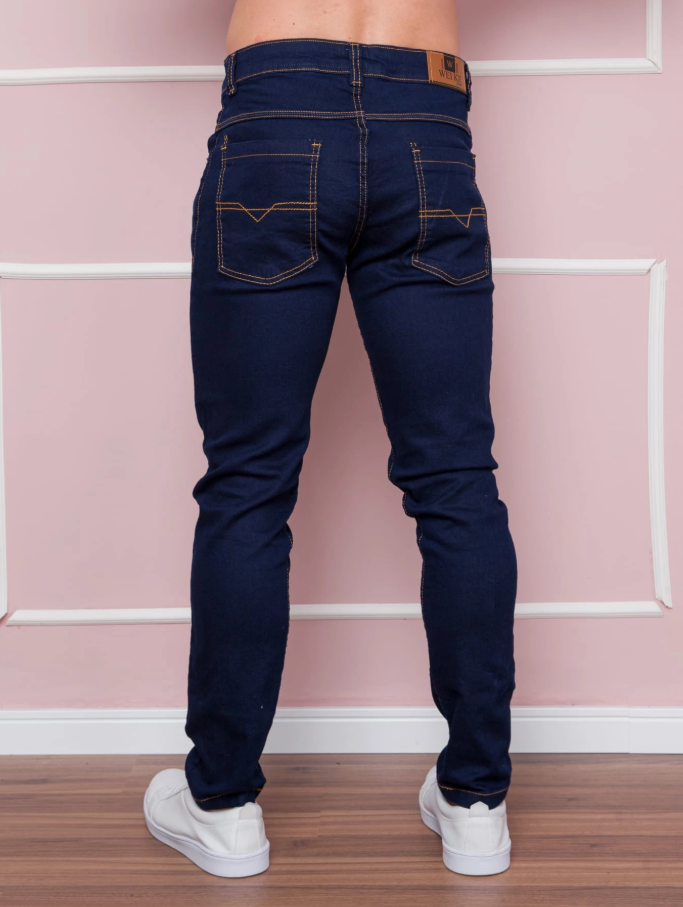 Calça Jeans Skinny Com Elastano